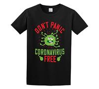 JINDIAOWENJU Dont Panic Coronavirus Free Jacob Zelazny Transparent Unisex 100% Cotton Short-Sleeve T-Shirts Black M