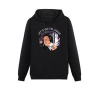 JINDIAOWENJU Elon Musk Smoking Weed Let's Go To Space Elun Musk Hoody Unisex Long Sleeve Hooded with Pocket Black L