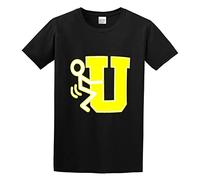 JINDIAOWENJU FCK U Stickman Unisex 100% Cotton Short-Sleeve T-Shirts Black XL