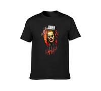 JINDIAOWENJU Joker 2019, Joaquin Phoenix, Put on Happy Face, Cult Movie Unisex 100% Cotton Short-Sleeve T-Shirts Black S