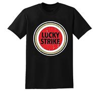 JINDIAOWENJU Lucky Strike Cigarettes Tobacco Smoke Vintage Crew Neck Unisex Short Sleeve T-Shirt XL