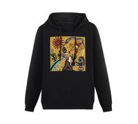 JINDIAOWENJU Midnight Oil Earth And Sun And Moon Rock Band Australian Hoody Unisex Long Sleeve Hooded with Pocket Black XXL