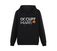 JINDIAOWENJU Occupy Mars As Worn By Elon Musk Hoody Unisex Ptinted Hoodies Long Sleeve Men's Hooded with Pocket Black XXL
