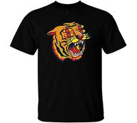 JINDIAOWENJU Tiger T-Shirt Mens Hypnotic Mystical Trippy Acid L