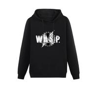 JINDIAOWENJU Wasp Heavy Metal Rock Music Hoody Unisex Ptinted Hoodies Long Sleeve Men's Hooded with Pocket Black L