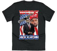 JINDIAOWENJU West 2020 Kanye T-Shirt Tee Funnya Election Campaign Vote for President Retro Crew Neck Unisex Short Sleeve T-Shirt M