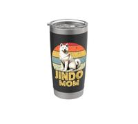 Jindo Mom, divertente design retrò con proprietario di un cane Jindo coreano Bicchiere termico in acciaio inox doppia parete