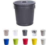 Jinfa Bidoncino spazzatura Metallo 7L bidone umido - Piccola pattumiera con coperchio per organico cucina cestino bagno cestino ufficio - Design classico elegante, Verniciatura a polvere