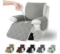 Jinfanshurich Copripoltrona con tasche, antiscivolo e lavabile, per poltrona relax e poltrone TV, protezione perfetta da peli di animali, macchie e usura (grigio chiaro)
