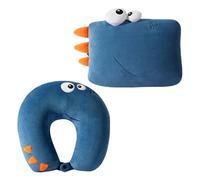 Jinfanshurich Cuscino da viaggio riempibile 2 in 1 per bambini, cuscino aereo dinosauro carino, cuscino viaggio morbido trasformabile in guanciale, ideale per auto, aereo e casa
