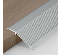 Jinfanshurich Strisce di transizione per pavimento in alluminio, 0,9 m x 10 cm, autoadesive con bilanciamento dell'altezza 8-40 mm, listello di transizione per laminato, piastrelle, legno, rampa per