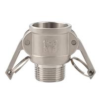 JINFEUGE 1 Adattatore Camlock per Produziartigianale Tipo A-Dp, Giunti Mpt Fpt X, Portagomma in Acciaio Inox 304, Tipo a B C D e F Dc Dp/B Type/1-1/4"