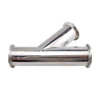 JINFEUGE Y Inclinato Ss 304 Tubo a 3 Vie, Diametro Esterno 19 Mm-108 Mm, Mod. 1,5" - Manicotto a Tre Vie da 4", 50,5-119 Mm, Autocostruito/Sus304/57Mm Ferrule 77.5