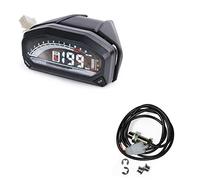 JINFOLI Contachilometri universale for moto e scooter 0-199 km/h Contagiri ODO TRIP 12000 giri/min 6 marce Display livello carburante 2 4 cilindri Tachimetro per moto(Gauge and Sensor)