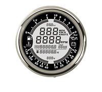 JINFOLI Misuratore multifunzione GPS Tachimetro Contagiri Ora Temperatura acqua Livello carburante 24V 0-10BAR Pressione Tachimetro per moto(BS)