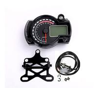 JINFOLI Tachimetro Contagiri Contachilometri Marcia 19000RPM 299km/h MPH Motocicletta Livello Carburante Avviso Temperatura Acqua DC 12V Con 7 Retroilluminazione Tachimetro per moto(Option 6)