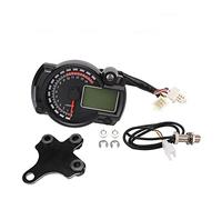 JINFOLI Tachimetro Contagiri Contachilometri Marcia 19000RPM 299km/h MPH Motocicletta Livello Carburante Avviso Temperatura Acqua DC 12V Con 7 Retroilluminazione Tachimetro per moto(Option 4)