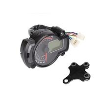 JINFOLI Tachimetro Contagiri Contachilometri Marcia 19000RPM 299km/h MPH Motocicletta Livello Carburante Avviso Temperatura Acqua DC 12V Con 7 Retroilluminazione Tachimetro per moto(Option 3)