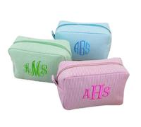 JinFu dian Borsa per il trucco personalizzata, borsa per trucco con iniziale ricamata, borsa per oggetti, regali per adolescenti, regali per ragazza di 16 anni, organizer per trucchi, accessori rosa,