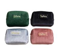 JinFu dian Borsa per il trucco personalizzata, regalo per donne e mamme, matrimoni, feste nuziali, borsa cosmetica in velluto personalizzata regali per la migliore amica, sposa damigella d'onore