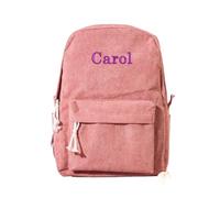 JinFu dian Personalizzato Del Bambino Zaino,Ricamato Nome Del Bambino Libro Zaini,Zaini Bambino per Ragazze 2-4, Zaino in Velluto a Coste, Multicolor, 40x28x12cm, Personalizzato
