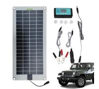 JINGAN Kit Pannello Solare, mantenitore caricabatteria - Mantenitore caricabatteria per Auto con Pannello Solare Impermeabile da 30 W 12 V | Kit di Ricarica di Mantenimento del Pannello Solare Plug