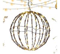JINGAN Luci sferiche Natalizie per Esterni,Palline Luminose Natalizie da Esterno per Alberi | Piega la Struttura Piatta in Metallo, luci a Sfera di Grandi Dimensioni, Lucine per la Decorazione del