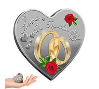 JINGAN Monete per amore | Chip di memoria in metallo d'oro,Moneta di souvenir di fiori rosa, Regalo di San per coppia, opere d'arte, da collezione, Forniture per la decorazione