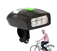 JINGAN Set luci per Bici con clacson,Faro per Bicicletta - Fendinebbia per Bicicletta a Tre modalità per Bici da Montagna, da Strada e elettriche