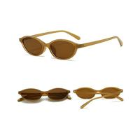 JINGBDO Occhiali da Sole per Donna Retro Oval Marco Gafas De sol Personalizadas De Moda Pequeño Marco Gafas De sol Punk Ojos De Gato Parasol Gafas De Protección Solar-Tyj63-2