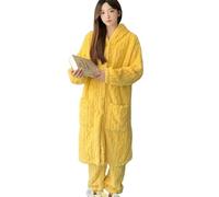 JINGBDO Pigiama Carino Donne Invernali Oversize Inverno in Pigiama Set di Abbigliamento da Sonno in Pile Caldo Pijamas Abiti Sciolti da Casa-Giallo-XXL