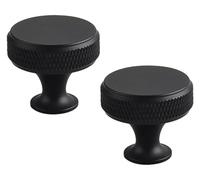 JINGCHI Maniglie for mobili da cucina nere, maniglie zigrinate for cassetti, pomelli for porte in lega di alluminio for mobili, for bagno, camera da letto, armadio, cassetto, 2 pezzi(Single hole)