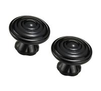 JINGCHI Maniglie for mobili in lega di zinco, maniglie nere for mobili da cucina, 2 pezzi, pomelli for ante di armadietti, maniglie for cassetti in stile retrò(Single hole)