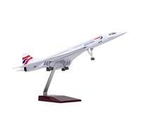 JINGDEE Aereo in Scala da Esposizione 50 cm 1:125 for l'aereo Concorde della British Airways, Modello di Aereo finito in Resina pressofusa, Collezione di Souvenir Adatto per Fare Regali(No Lamp)