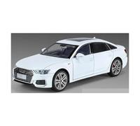 JINGDEE Modello di auto decorativa 1/18 for A6L pressofuso in lega di metallo modello di auto luminosa decorazione for la festa di Capodanno perfetto per fare un regalo(White)