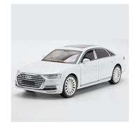 JINGDEE Modello di auto decorativa 1:24 for A8 pressofuso in lega di metallo con porta apribile modello di auto area di ricevimento decorazione perfetto per fare un regalo(White)