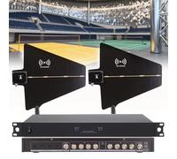 JINGEDD Sistemas di distribuzione dell'alimentazione dell'antenna UHF, Amplificatore del Segnale del Microfono Wireless, con 8/16 Porte di Ingresso/Uscita, Gamma di frequenza 450-950 MHz 16Input