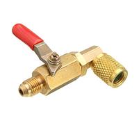 JINGERL A / C Valvole a Sfera a 90 Gradi Maniglia in Metallo Auto Auto-Conditioning Valve Parts 3 Color Ball Valve per refrigerante AC R410A R134A (Color Name : Red)