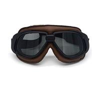 JINGGEGE. Vintage Moto Goggle Sporcito Bikes Racing Goggle Occhiali Occhiali Pilota Retro Googles Brown Frame Blocco Glasses (Color : Smoke Lens)
