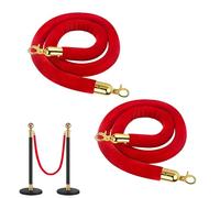 JINGHANGER 2 pezzi Corda Stanchion In Velluto Rosso Transenne Corda Barriera della Corda Barrier Rope Barriere di controllo della folla 150cm