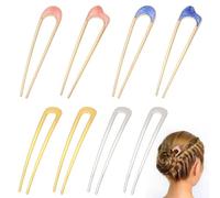 JINGIHE 8 forcine per capelli in metallo a forma di U, stile francese, a torsione, vintage, per panini, per tutti i tipi di capelli spessi, per donne, ragazze, figlie, mogli, regalo