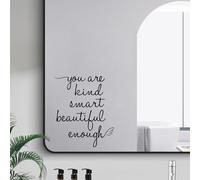 JINGIHE Adesivo per Specchio Con Frase You Are Kind Smart Beautiful Enough, Adesivo Di Affermazione Positiva, Decorazione Motivazionale, Per Bagno, Camera Da Letto Delle Ragazze, Vinile (1, Nero)