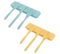 JINGIHE Set Di Posate Da Viaggio, Posate Plastica Riutilizzabili, Portatili Con Custodia, Posate Da Campeggio, Set Di 2 Posate, Adatto Per Viaggi, Picnic, Ufficio, Scuola (Azzurro + Giallo)