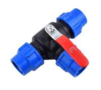 JingJiangBo Valvola a Sfera a 3 Vie in PVC PE da 1 Pezzo - Connettore rapido a T Resistente for irrigazione agricola e impianti Idraulici Domestici(25mm)