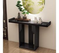 JINGJIAOPLSD Console Ingresso, Piccolo, in Legno Massello, con Ringhiera di Protezione Allargata, Tavolino Ingresso per Ingressi e Corridoi di Piccole Dimensioni(Black,80x30x80cm/32x12x32in)
