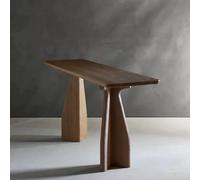 JINGJIAOPLSD Moderno Tavolo Consolle in Noce di Metà Secolo Consolle Moderna con Base in Legno e Ripiano D'ingresso Stretto per Casa, Sala da Pranzo o Ristorante(100x35x75cm/39.4x14x29.5in)