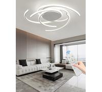 JINGKER Lámpara techo LED minimalista moderna 92W ajustable para dormitorio.Lámpara de techo semiempotrada conmando a distancia.Diseño de iluminación adecuado salones,dormitorios (Bianco, Grande)