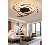 JINGKER Lámpara techo LED minimalista moderna 92W ajustable para dormitorio.Lámpara de techo semiempotrada conmando a distancia.Diseño de iluminación adecuado salones,dormitorios (Nero, Grande)