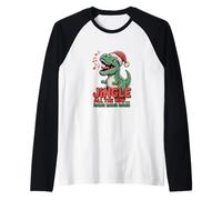 Jingle all The Way Rawr - Divertente Natale con Dinosauri Maglia con Maniche Raglan