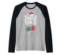 Jingle Balls. Abbigliamento Natale Rude & Funny per Feste Maglia con Maniche Raglan